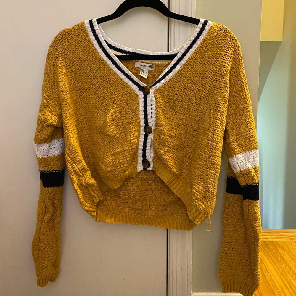 Button up cropped sweater